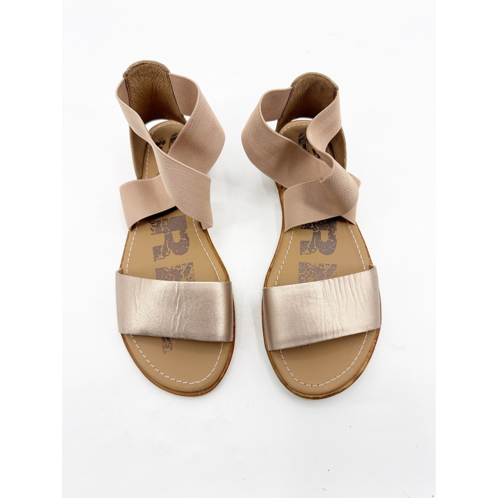 Sorel Ella Sandal Rose Gold Ash Brown Metallic Leather Sandals NL3202-204 6.5
